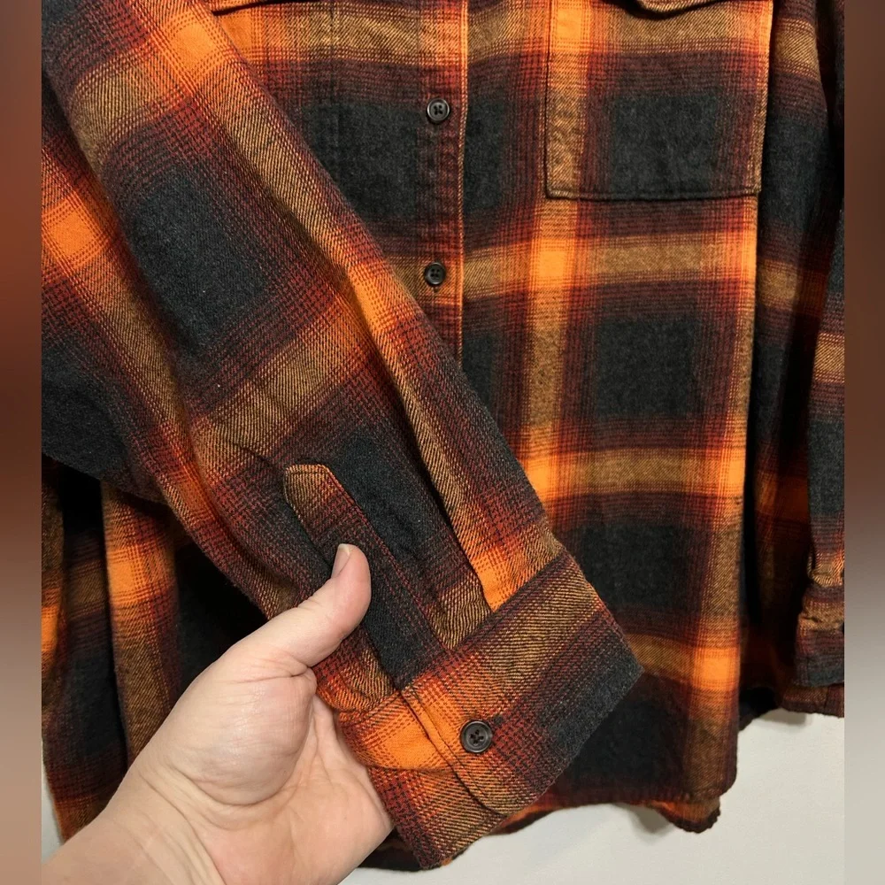 Old Navy Plaid Flannel Boyfriend Shirt Taylor Swift Evermore Womens Size XXL - Picture 7 of 11